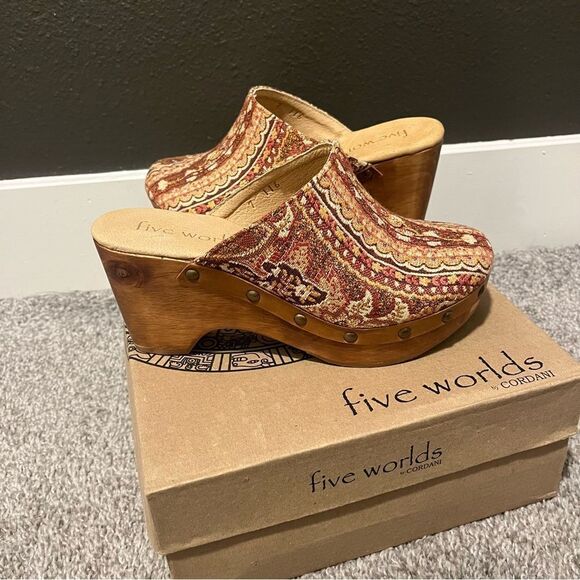 Sundance Five Worlds by Cordani Cyrilla Clogs NEW 7 Brown Multi - Picture 4 of 13